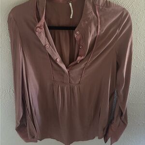 Free People Mauve Button-Up Blouse